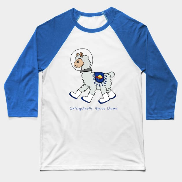 Intergalactic Space Llama Baseball T-Shirt by Geometrico22